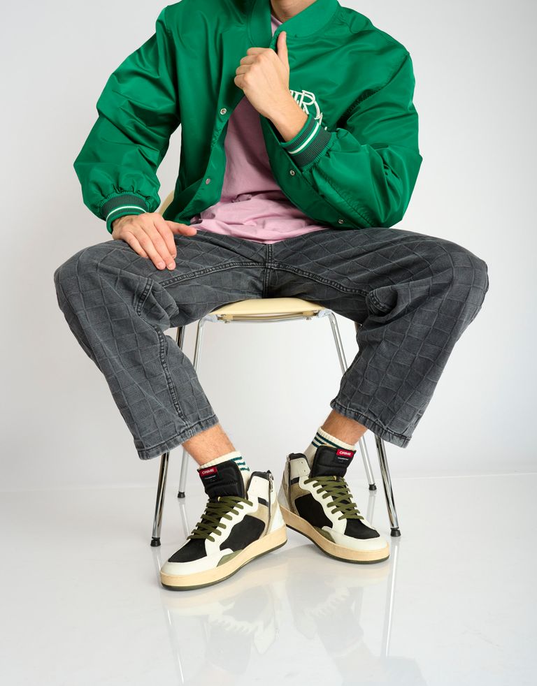 נעלי גברים - Crime London - סניקרס גבוהות LENNOX - שחור ירוק1