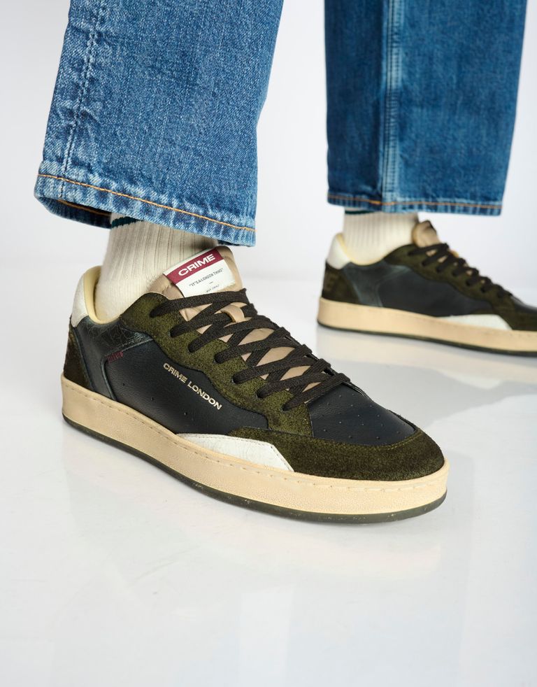 נעלי גברים - Crime London - סניקרס LENNOX - שחור ירוק2