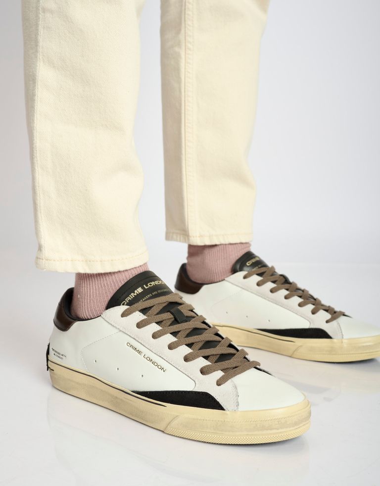 נעלי גברים - Crime London - סניקרס TOMMY - לבן   שחור3