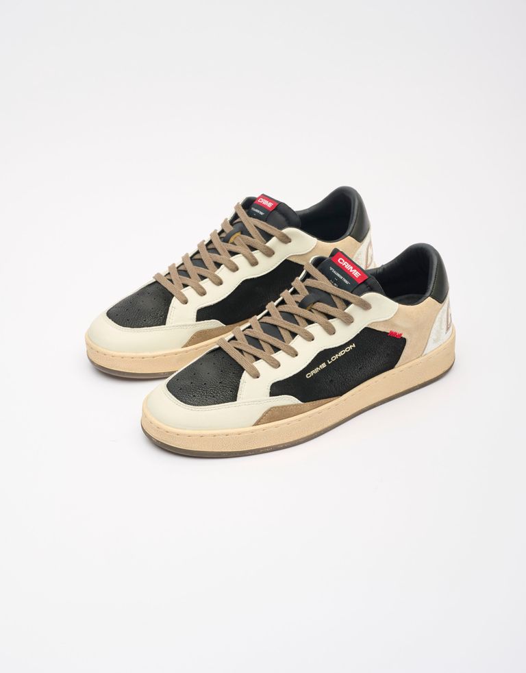 נעלי גברים - Crime London - סניקרס LENNOX - שחור לבן3