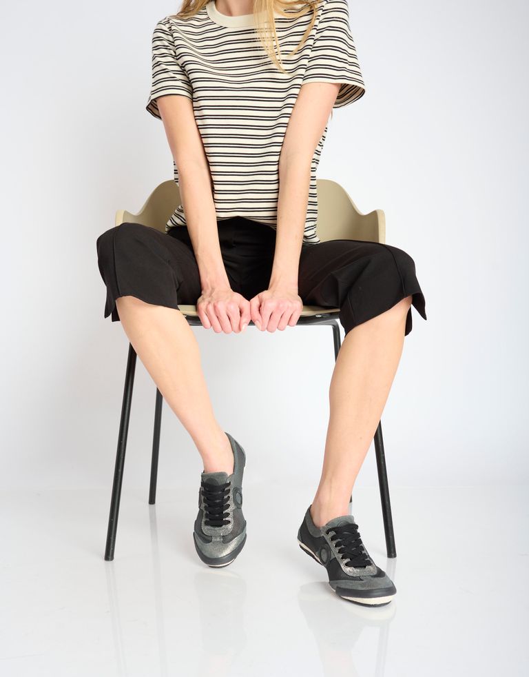 נעלי נשים - Aro - סניקרס JOANETA מבריקות - אפור מבריק1