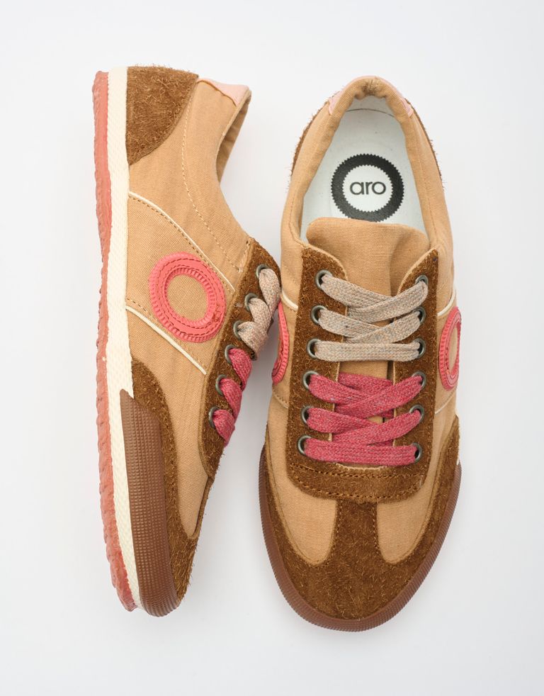 נעלי נשים - Aro - סניקרס בד MAY - חום3