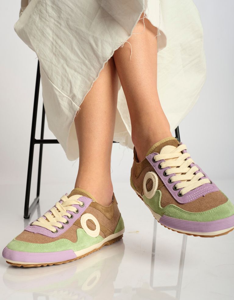 נעלי נשים - Aro - סניקרס משולבות IDO - חום   ירוק4