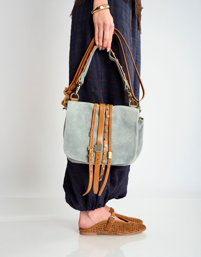 נעלי נשים - A.S. 98 - תיק קטן רצועות ניטים - תכלת1