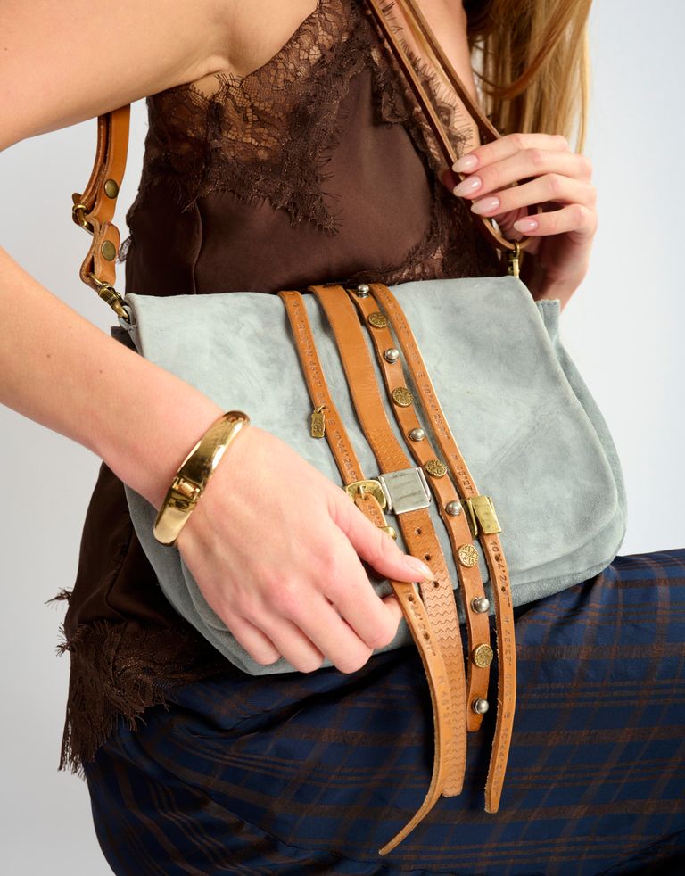 נעלי נשים - A.S. 98 - תיק קטן רצועות ניטים - תכלת3