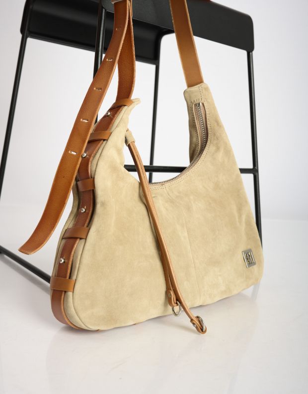 נעלי נשים - A.S. 98 - תיק צד YLENIA - בז'