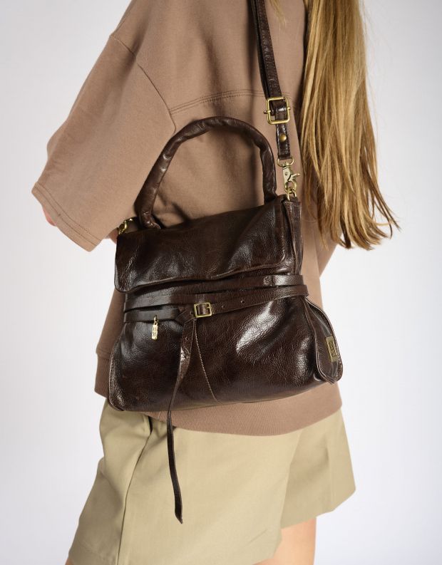 נעלי נשים - A.S. 98 - תיק צד FRANCESCA - חום כהה