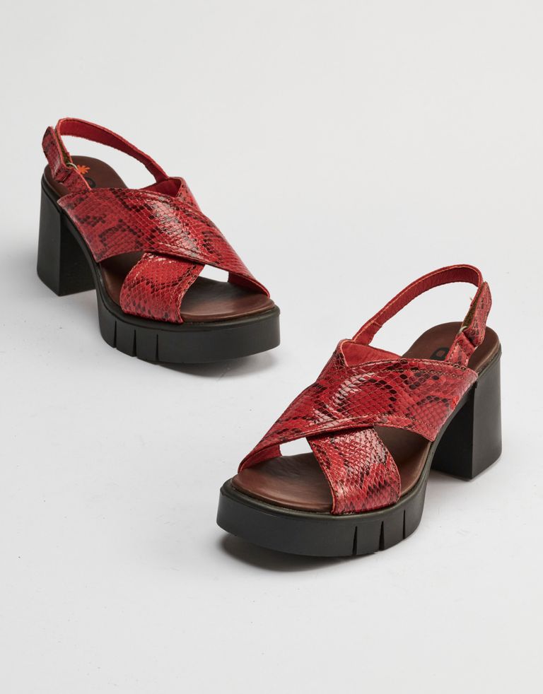 נעלי נשים - Art - סנדלי איקס EVISSA נחש - כתום   שחור1
