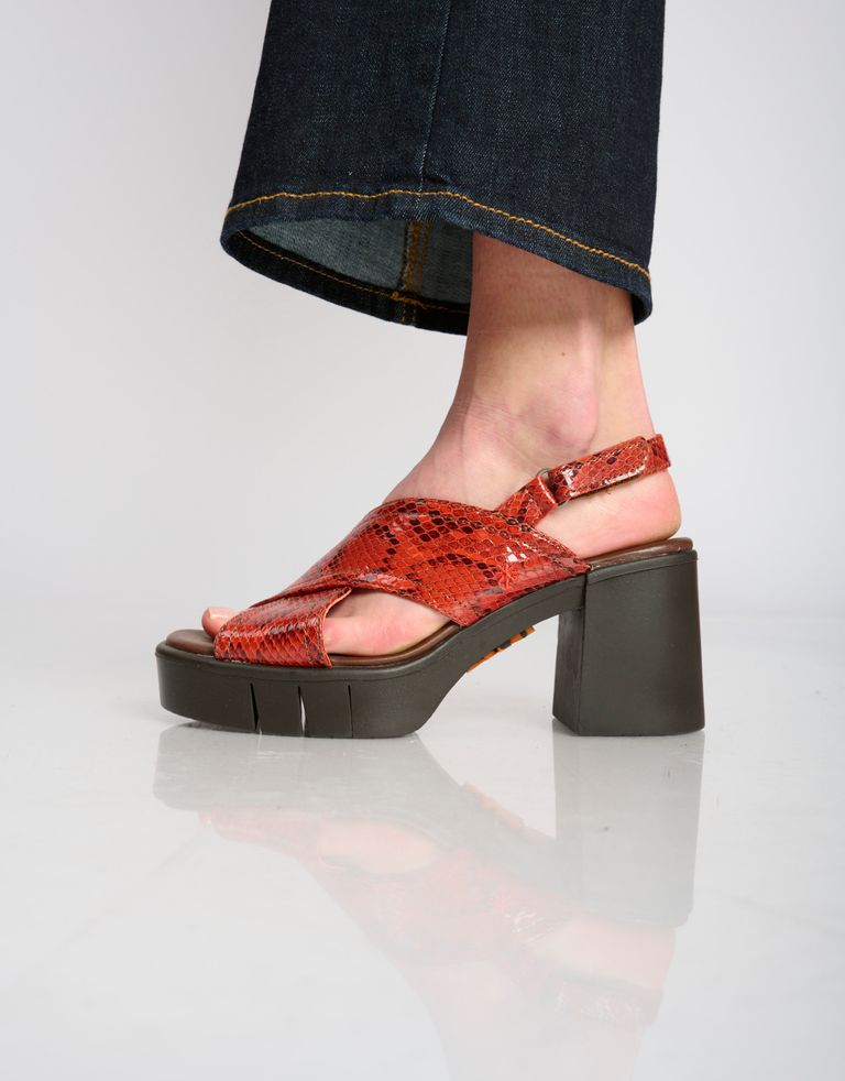 נעלי נשים - Art - סנדלי איקס EVISSA נחש - כתום   שחור4