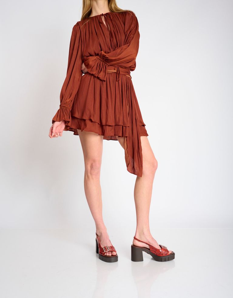 נעלי נשים - Art - סנדלי עקב EVISSA נחש - כתום   שחור2