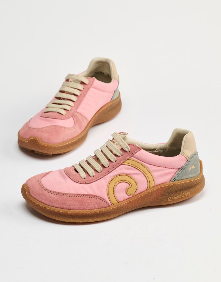 נעלי נשים - El Naturalista - סניקרס ניילון וזמש OROEL - ורוד1
