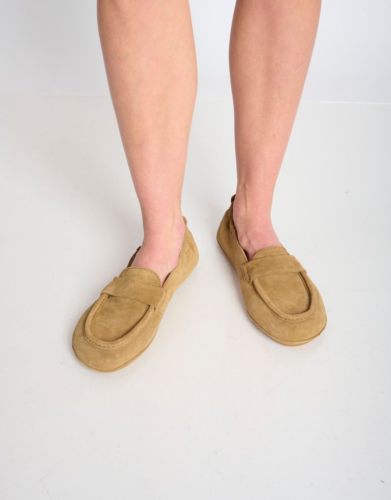 נעלי נשים - El Naturalista - מוקסינים מזמש ESSENSE - חום בהיר3