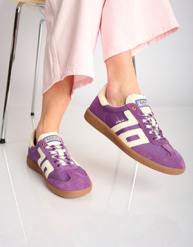 נעלי נשים - BACK 70 - סניקרס בד וזמש GHOST - סגול1