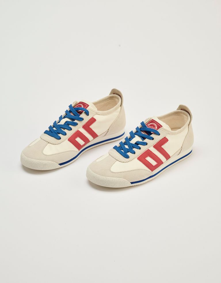 נעלי נשים - BACK 70 - סניקרס עור LEON - לבן   אדום4