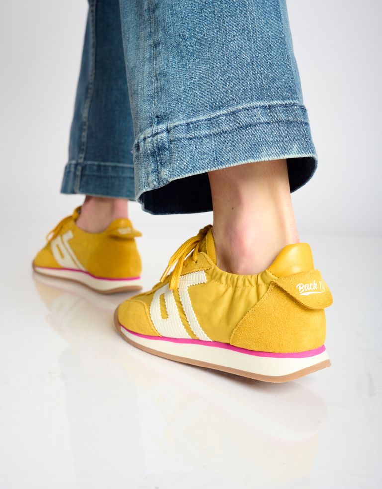 נעלי נשים - BACK 70 - סניקרס בד וזמש ROCKET - צהוב1