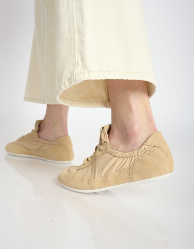 נעלי נשים - 3P - סניקרס ניילון וזמש BALLET - בז'