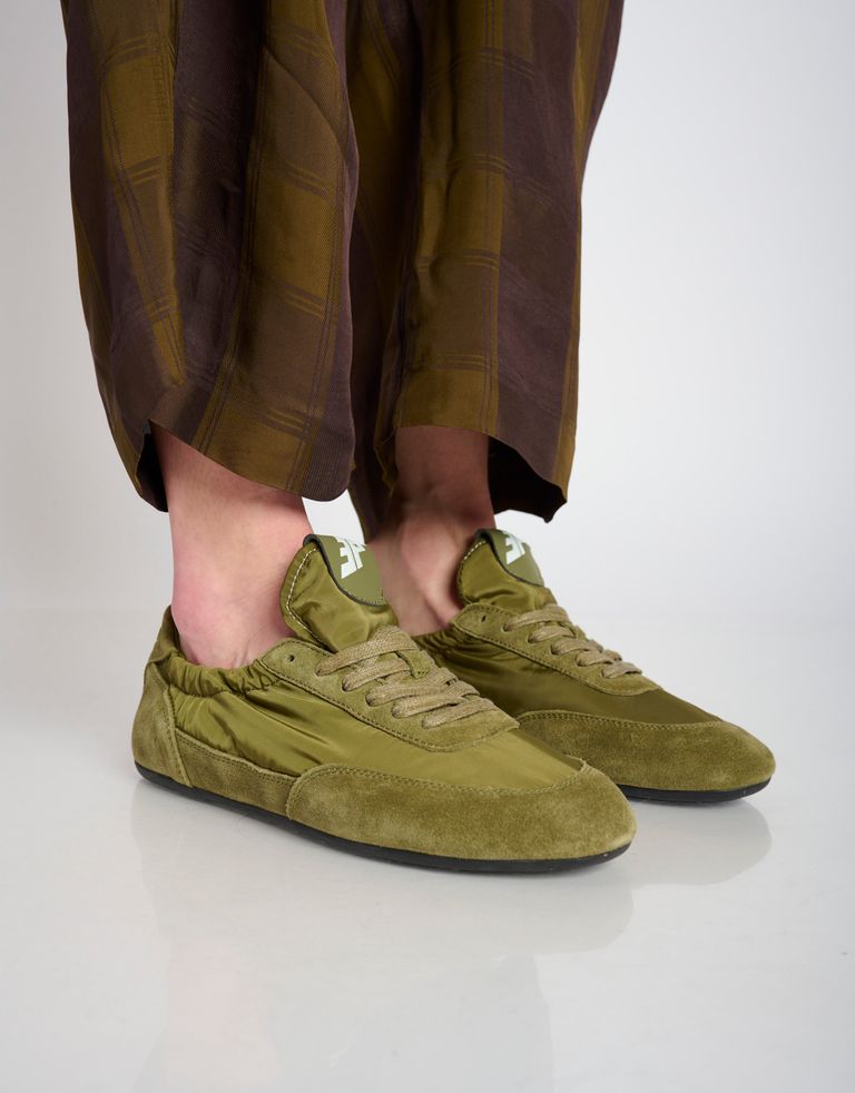 נעלי נשים - 3P - סניקרס ניילון וזמש BALLET - חאקי3