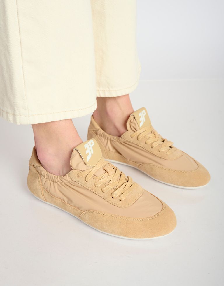 נעלי נשים - 3P - סניקרס ניילון וזמש BALLET - בז'4