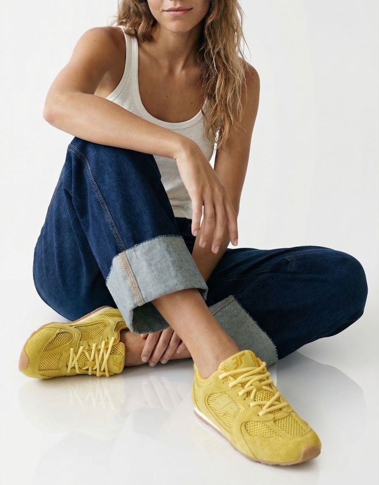 נעלי נשים - 3P - סניקרס רשת וזמש BLAST L4 - צהוב4