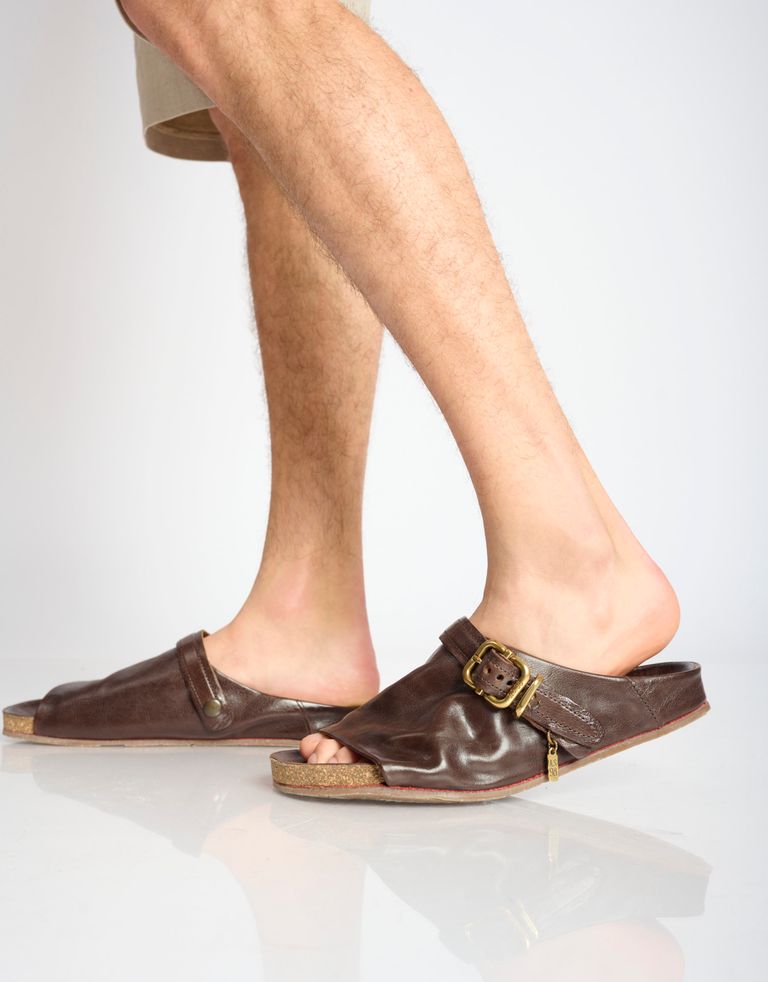 נעלי גברים - A.S. 98 - סנדלי עור COM - חום כהה1