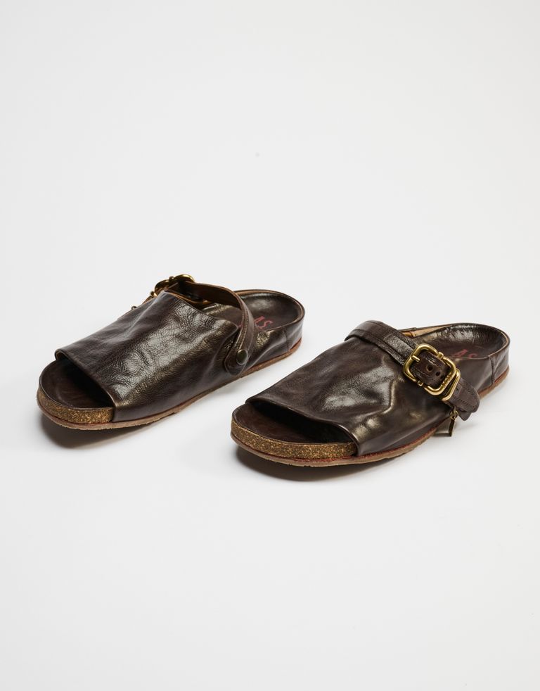 נעלי גברים - A.S. 98 - סנדלי עור COM - חום כהה2