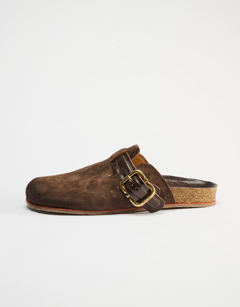 נעלי גברים - A.S. 98 - כפכפי  עור עם אבזם COM - חום כהה2