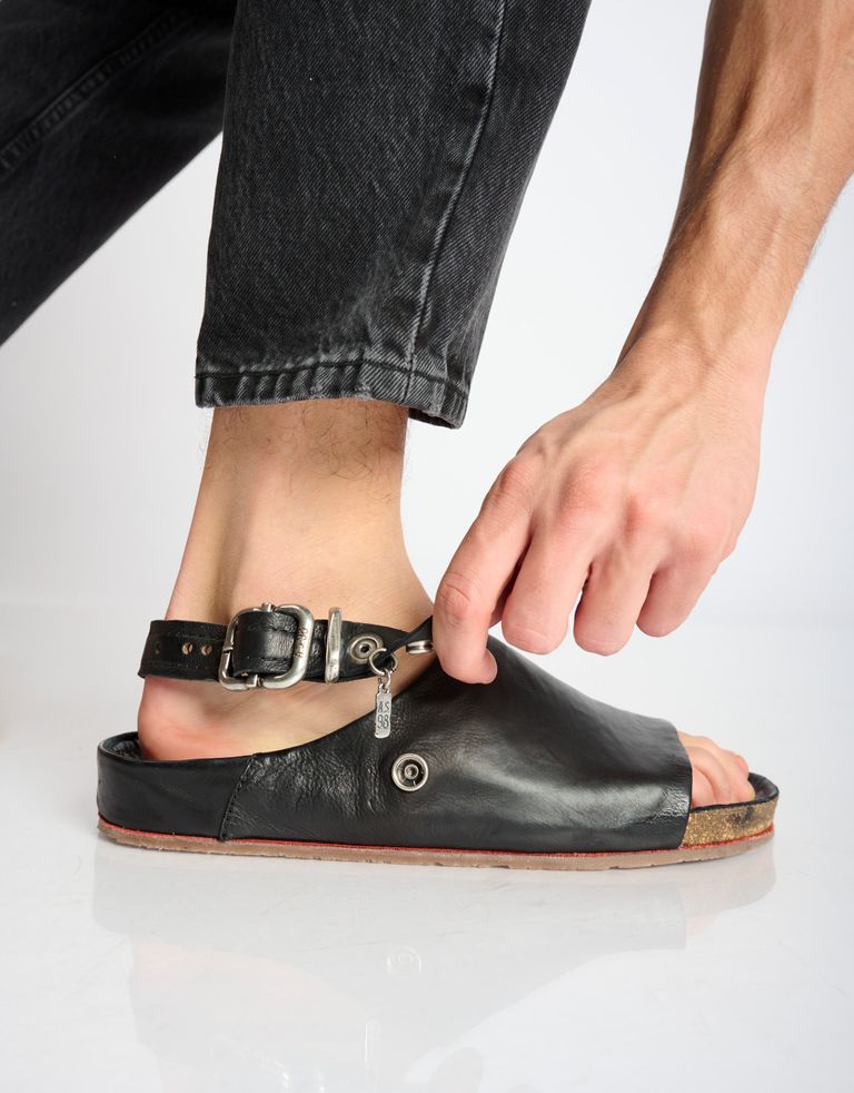 נעלי גברים - A.S. 98 - סנדלי עור COM - שחור1