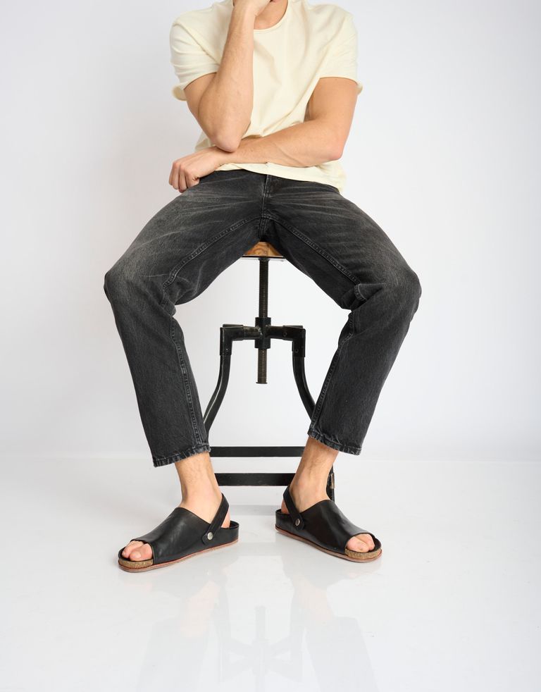 נעלי גברים - A.S. 98 - סנדלי עור COM - שחור3