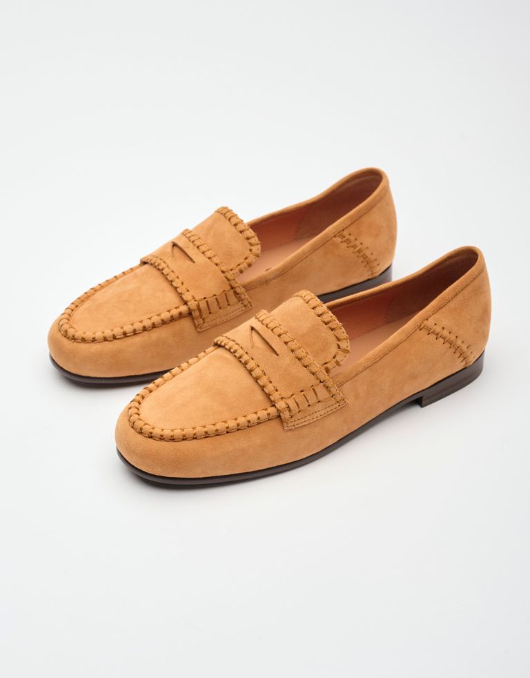 נעלי נשים - Bibi lou - מוקסינים מזמש NELA - קאמל2