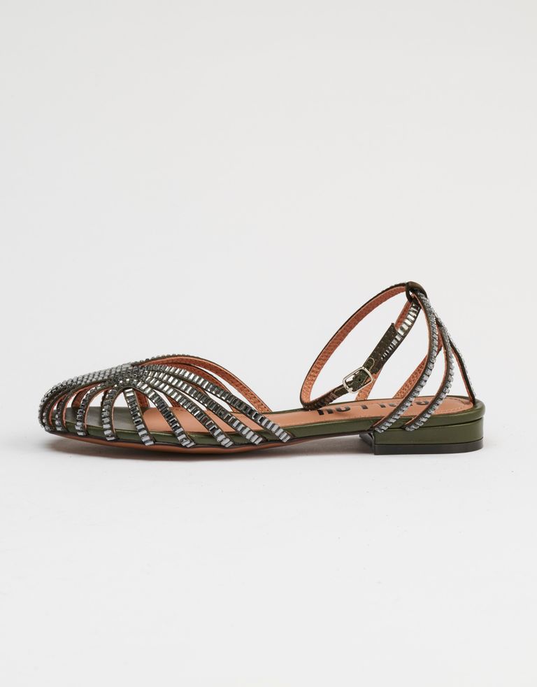 נעלי נשים - Bibi lou - סנדלים שטוחים SERABI - חאקי1