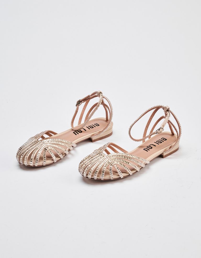 נעלי נשים - Bibi lou - סנדלים שטוחים SERABI - בז'1