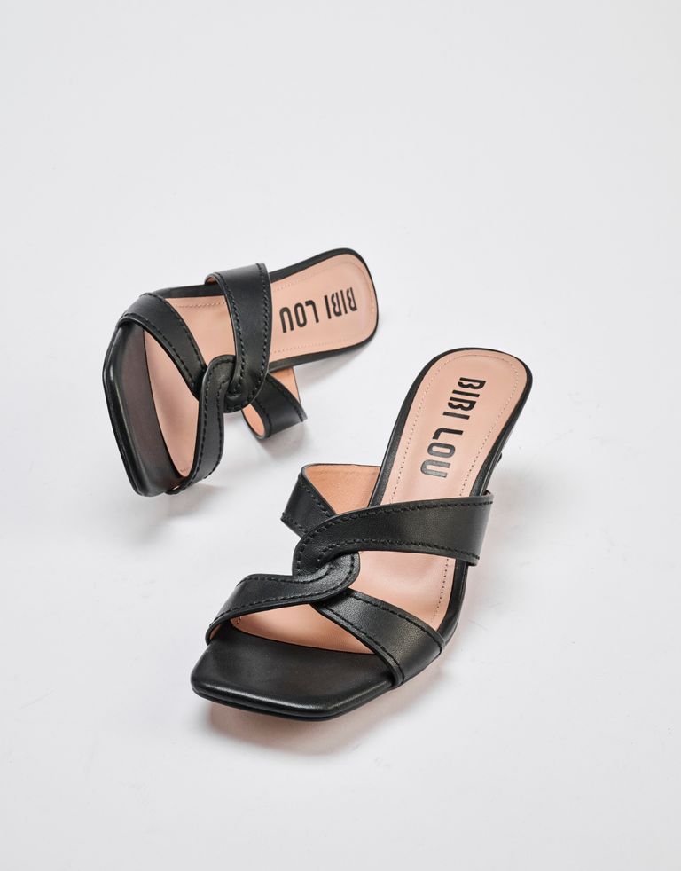 נעלי נשים - Bibi lou - כפכפי עקב MOSS - שחור1