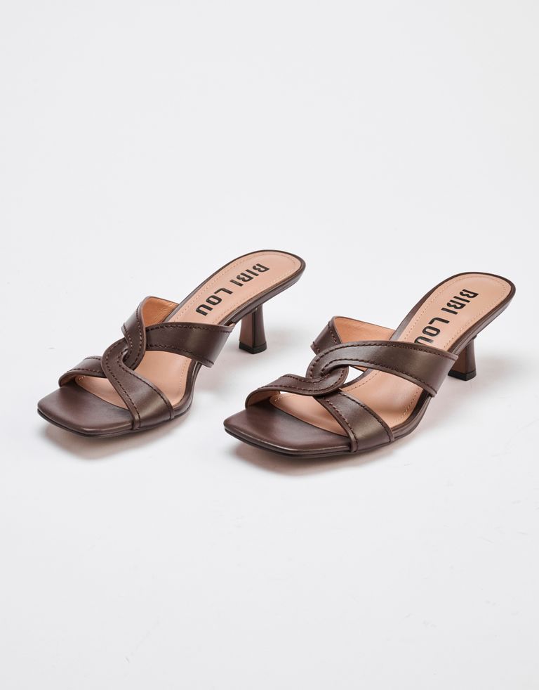 נעלי נשים - Bibi lou - כפכפי עקב MOSS - חום2