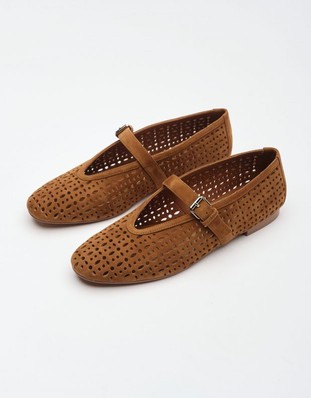 נעלי נשים - Bibi lou - נעלי בובה שטוחות MAIA - חום בהיר