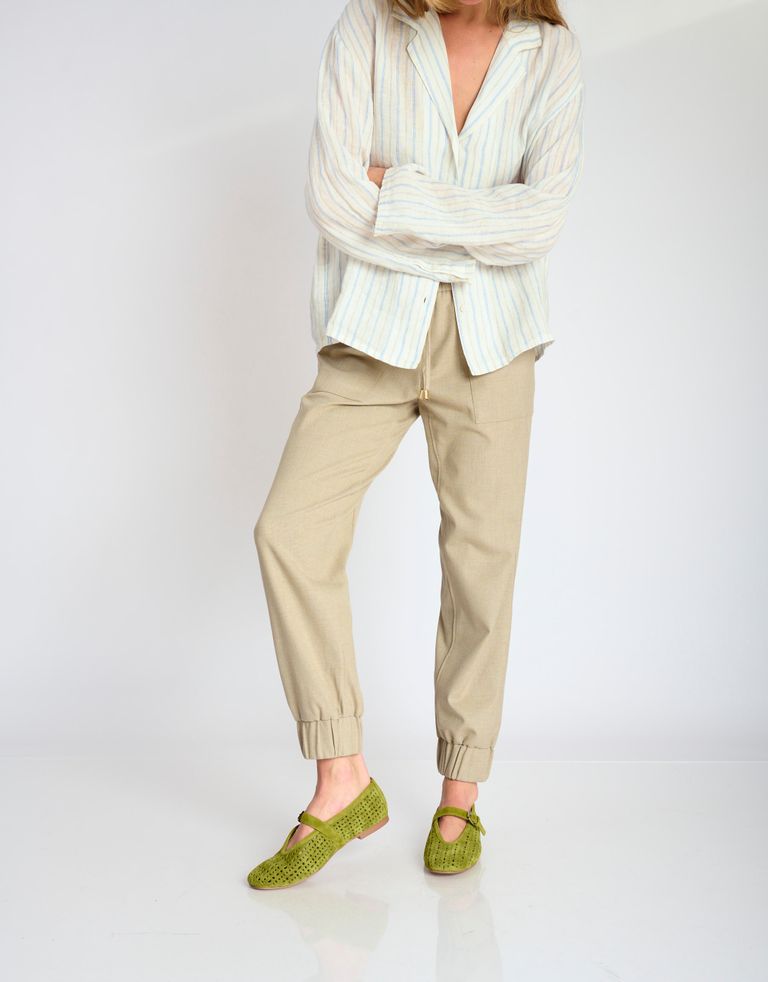 נעלי נשים - Bibi lou - נעלי בובה שטוחות MAIA - זית3