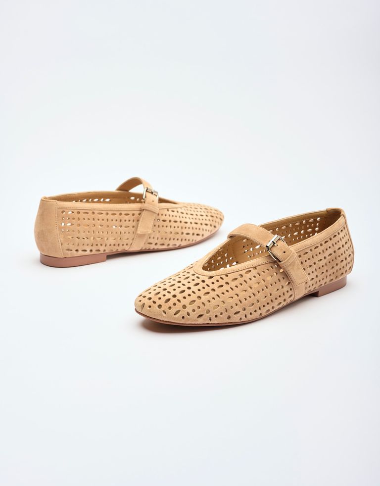 נעלי נשים - Bibi lou - נעלי בובה שטוחות MAIA - בז'4