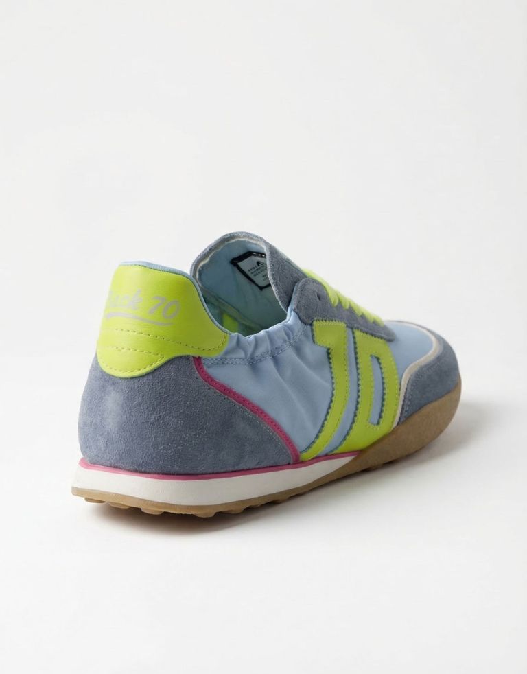 נעלי נשים - BACK 70 - סניקרס בד וזמש PARIS - תכלת3