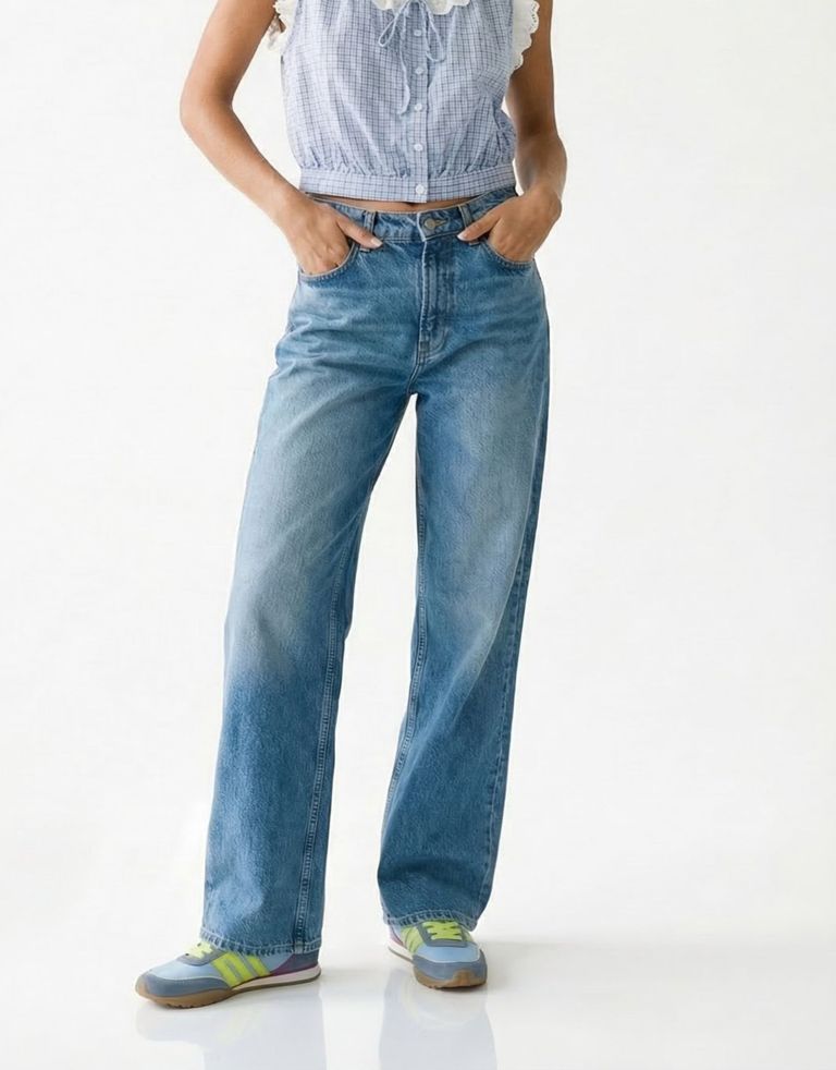 נעלי נשים - BACK 70 - סניקרס בד וזמש PARIS - תכלת3