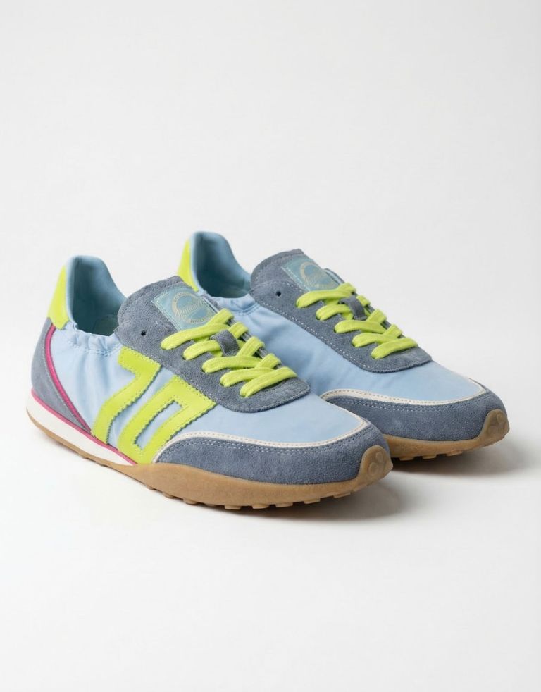 נעלי נשים - BACK 70 - סניקרס בד וזמש PARIS - תכלת2