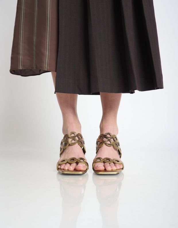 נעלי נשים - Bibi lou - כפכפי עקב ORIBU - ברונזה