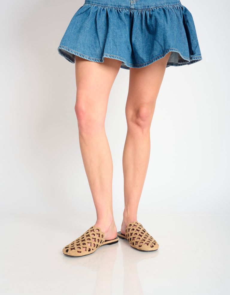 נעלי נשים - Bibi lou - כפכפי מיולז מזמש ORIBU - בז'4