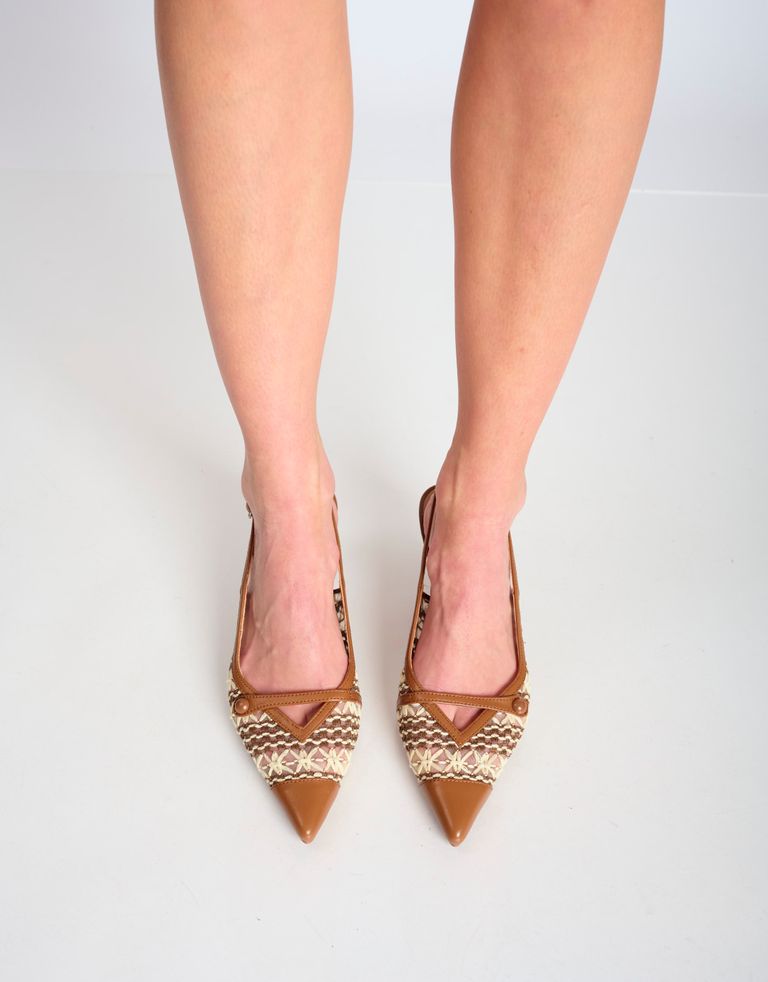 נעלי נשים - Bibi lou - נעלי סירה עם עקב XAIA - חום   לבן1