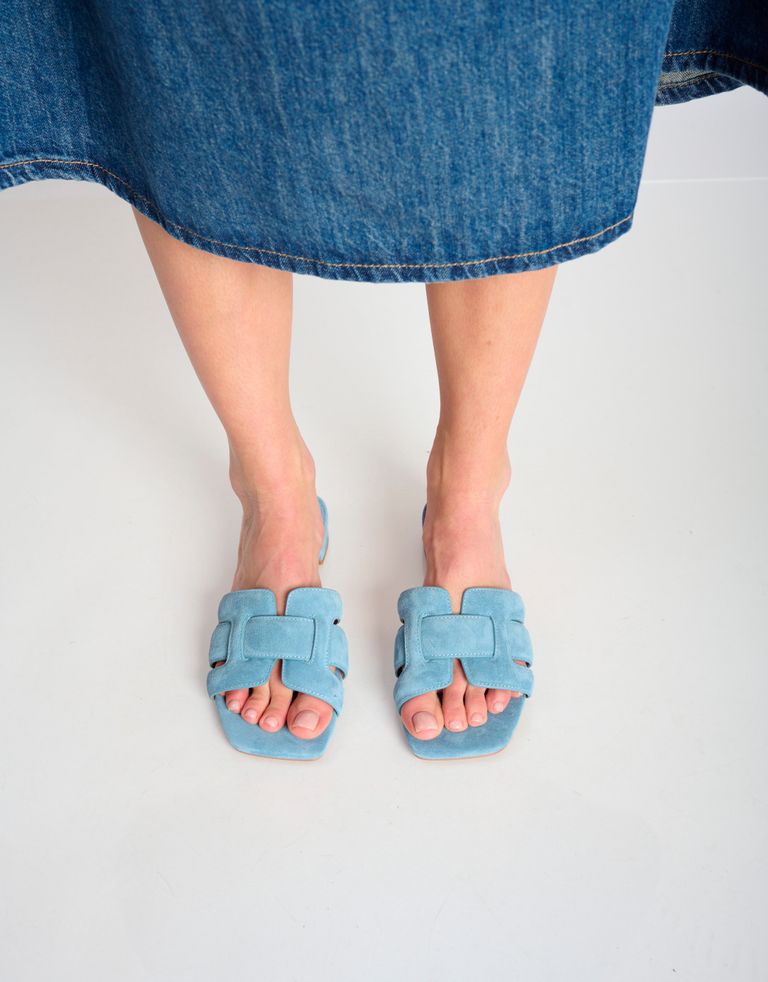 נעלי נשים - Bibi lou - כפכפי זמש שטוחים HOLLY - תכלת3