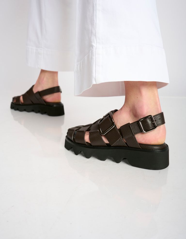 נעלי נשים - Yuko Imanishi - סנדלי דייגים CHIE - חום כהה4