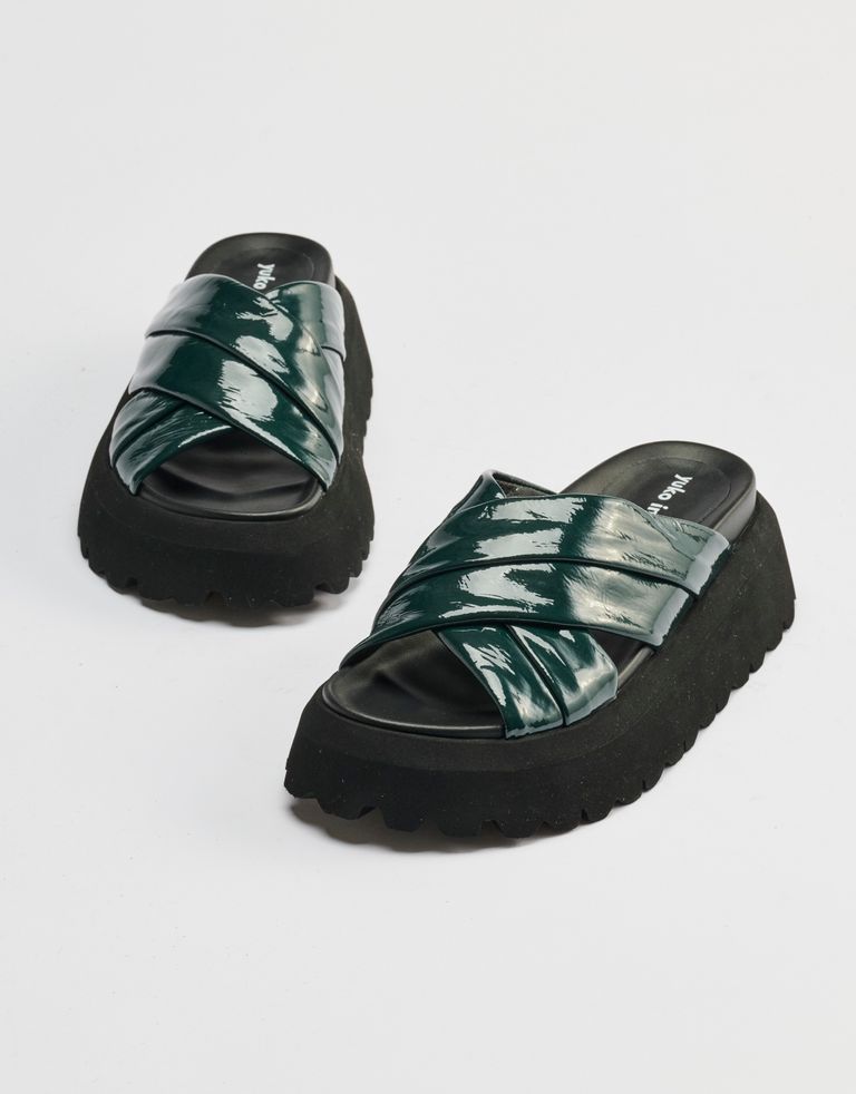 נעלי נשים - Yuko Imanishi - כפכפי פלטפורמה לק MIA - ירוק2