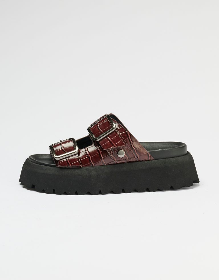 נעלי נשים - Yuko Imanishi - כפכפי פלטפורמה NONO CROCO - חום2