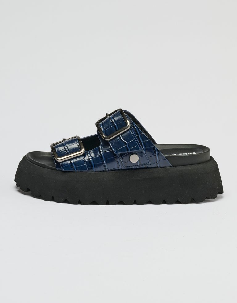 נעלי נשים - Yuko Imanishi - כפכפי פלטפורמה NONO CROCO - כחול3