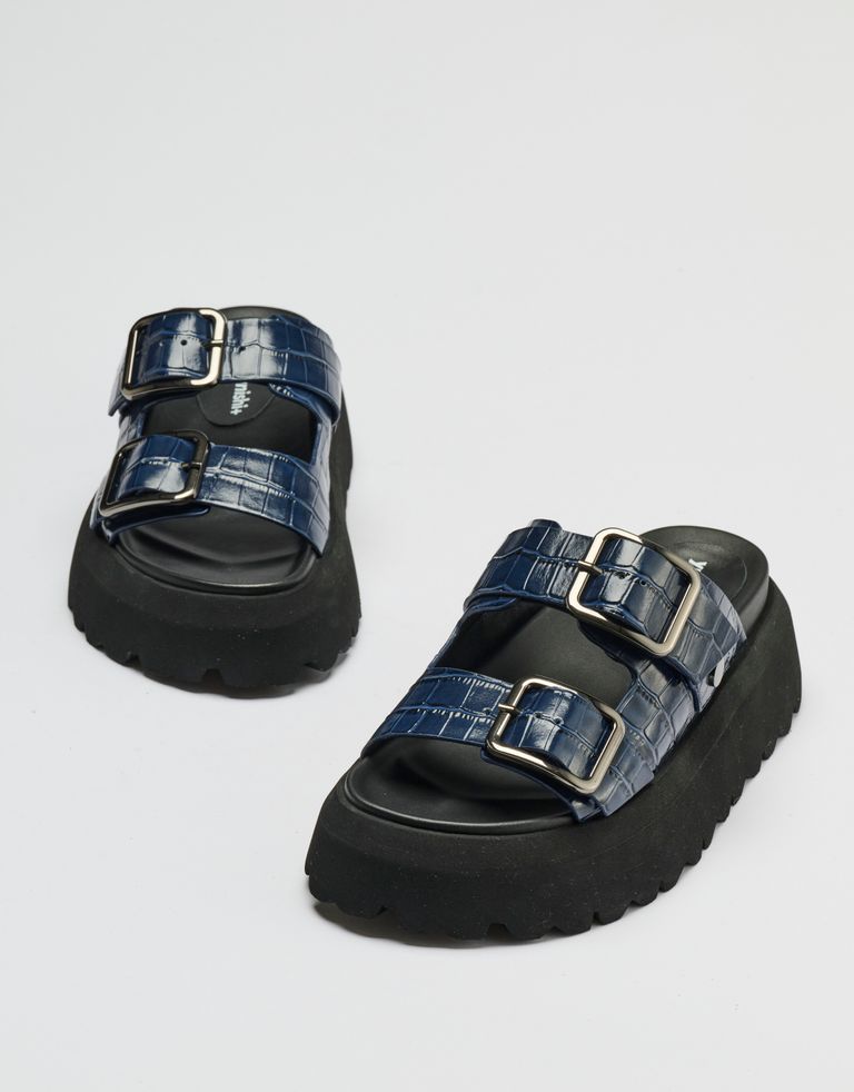 נעלי נשים - Yuko Imanishi - כפכפי פלטפורמה NONO CROCO - כחול4