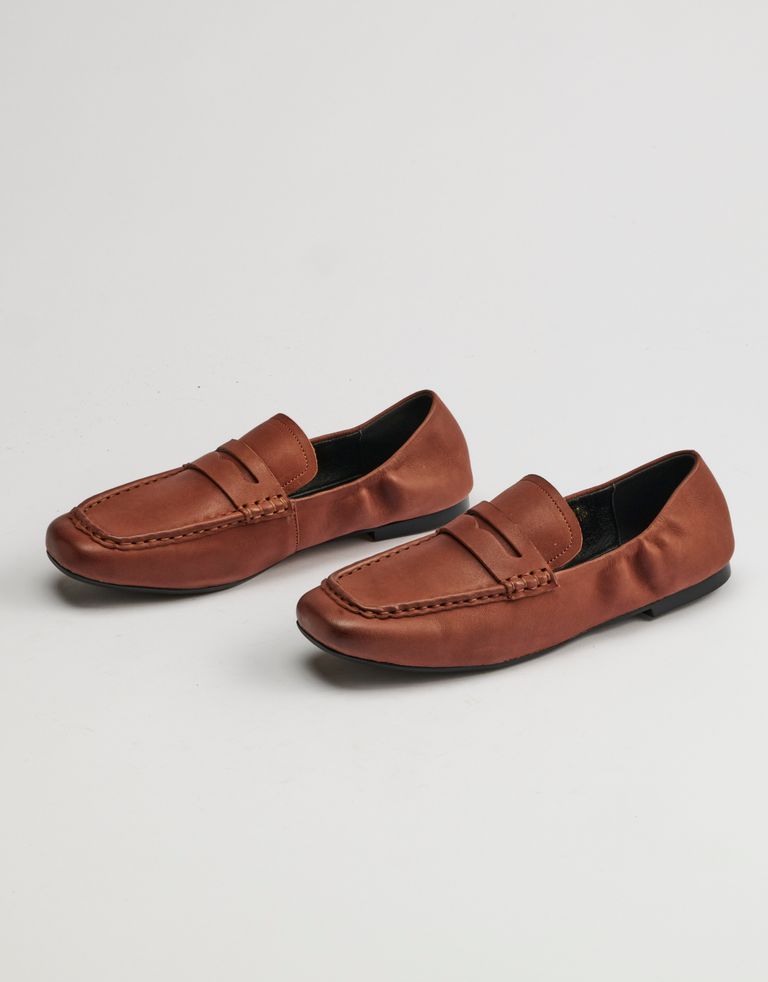 נעלי נשים - Yuko Imanishi - מוקסינים שטוחים YAO - חום