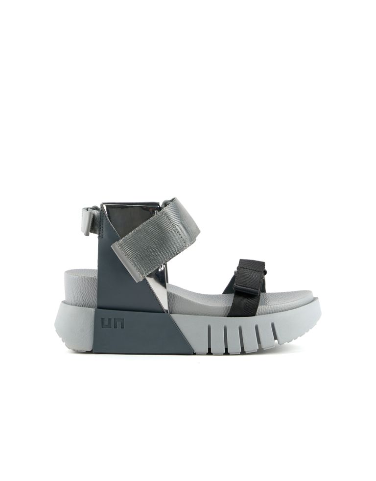 נעלי נשים - United Nude - סנדלי פלטפורמה DELTA RUN - אפור   שחור1